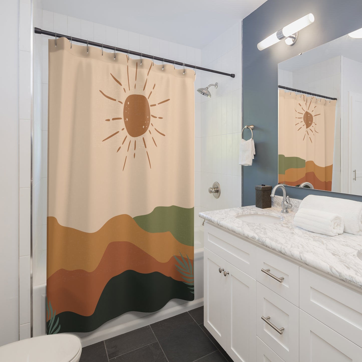 Vibrant Boho Shower Curtain - Add a Touch of Bohemian Charm to Your Bathroom