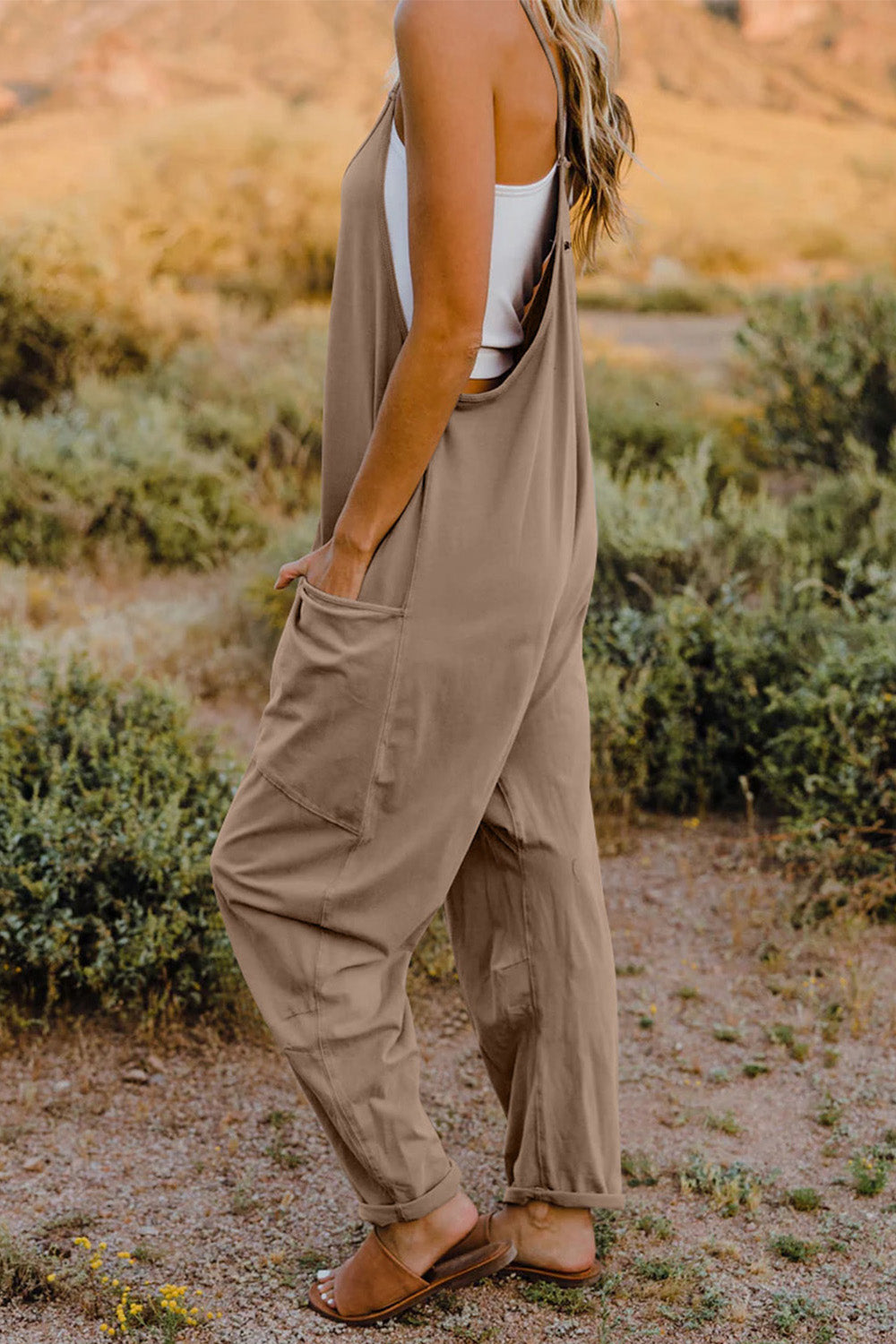 V-Neck Jumpsuit with Pockets,