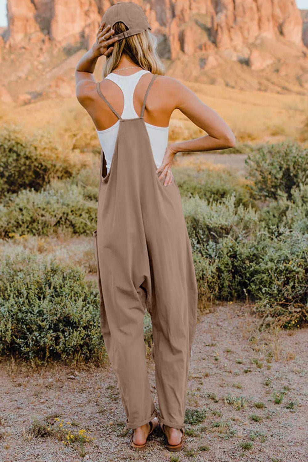 V-Neck Jumpsuit with Pockets,