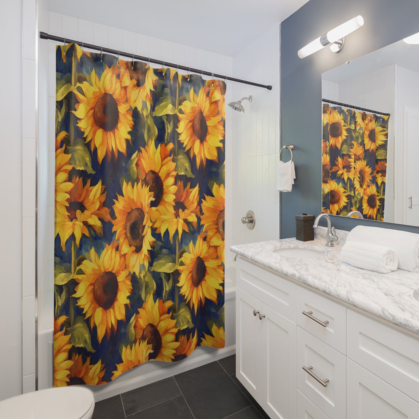 Wildflower Shower Curtain, Retro Shower Curtain, Botanical Shower Curtain, Boho Bathroom Decor