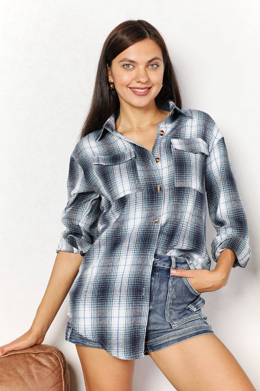 Womens Plaid Long Sleeve Shirt