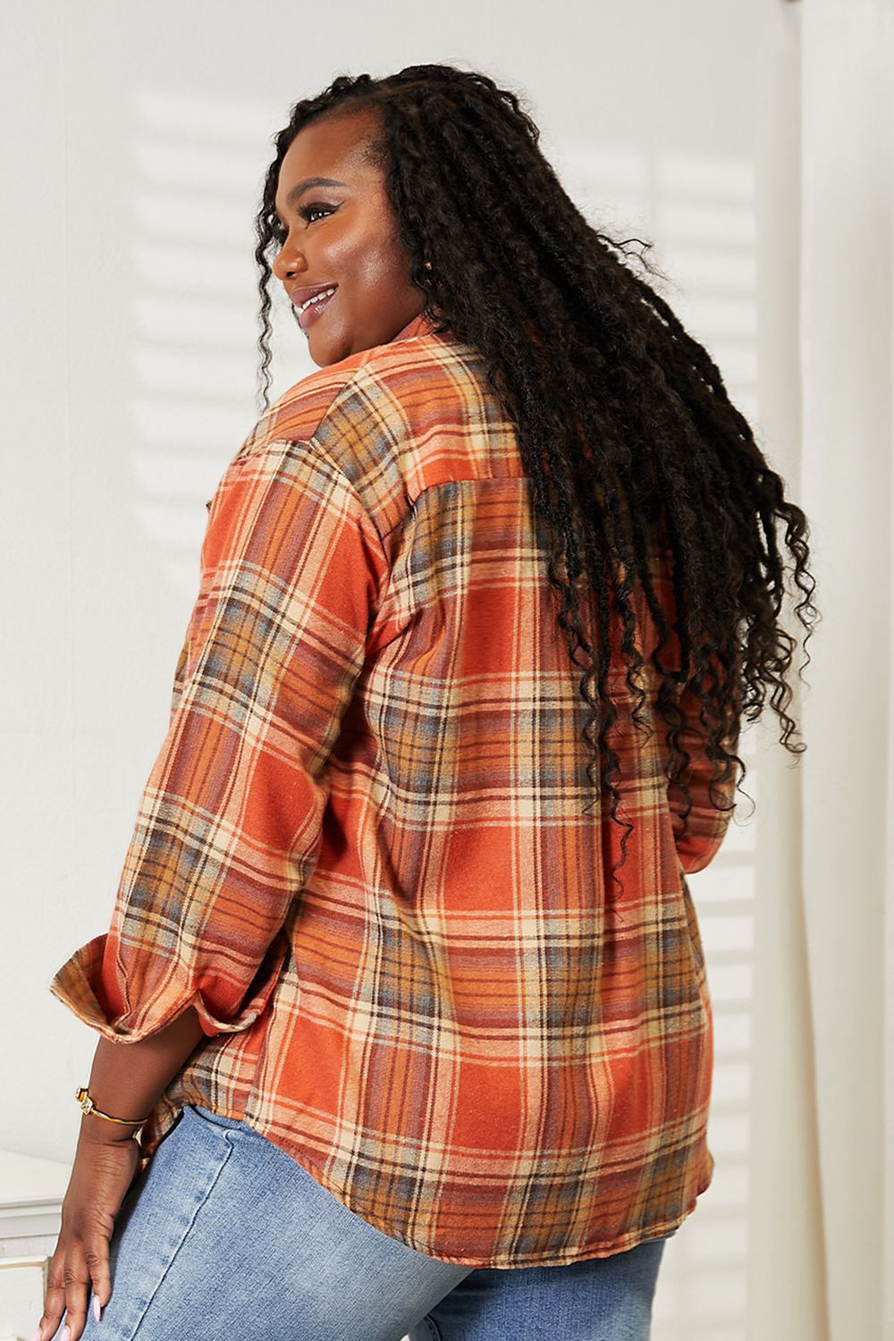 Womens Plaid Long Sleeve Shirt