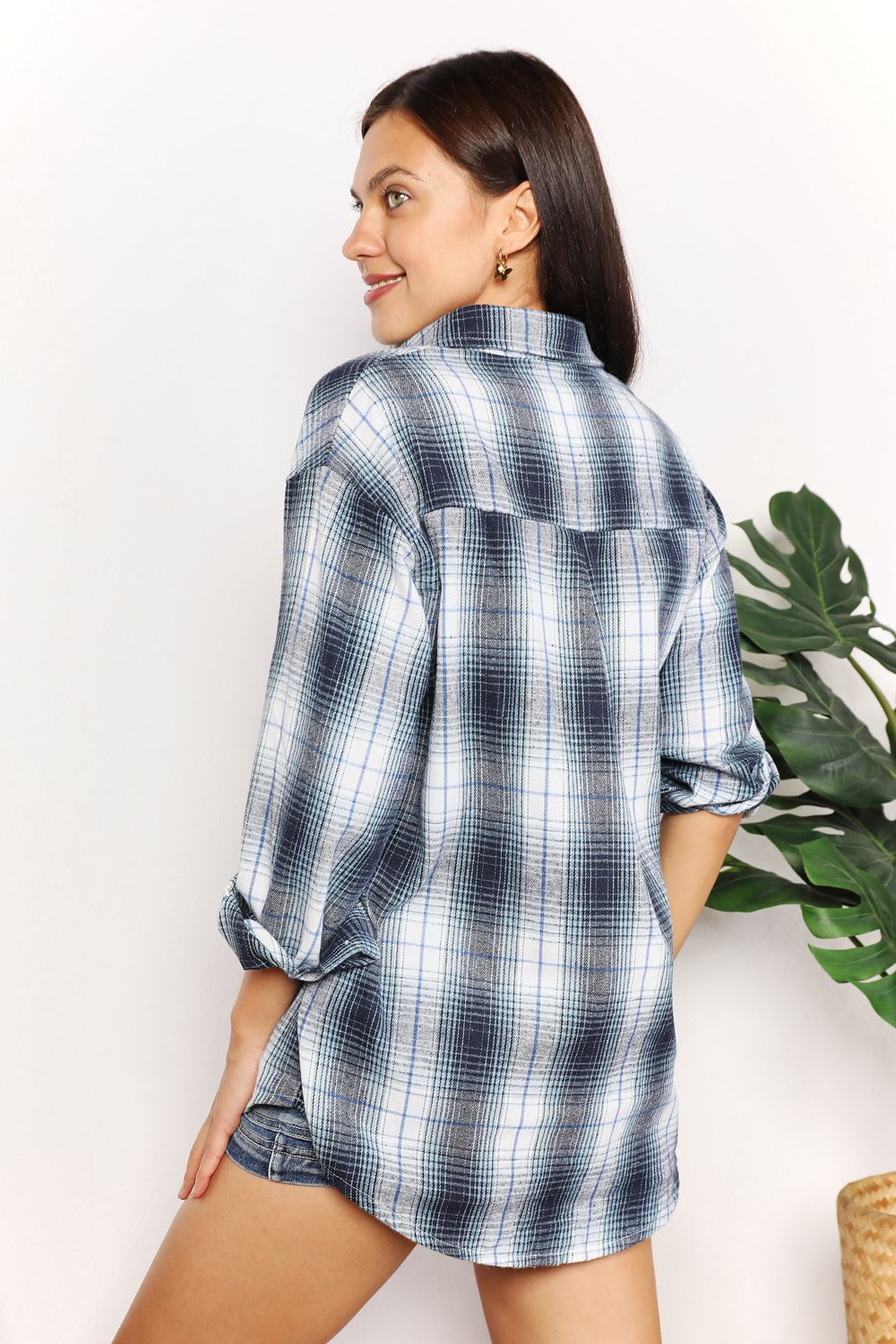 Womens Plaid Long Sleeve Shirt