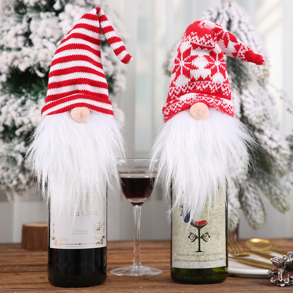 Christmas Gnome 2-Piece Wine Bottle Covers Black Friday Deal