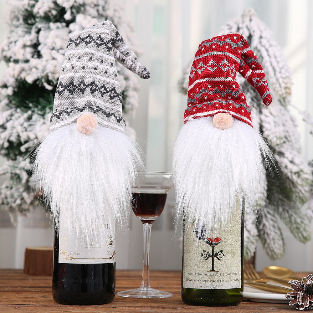 Christmas Gnome 2-Piece Wine Bottle Covers Black Friday Deal