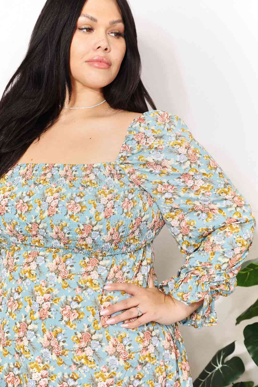 Floral Long Sleeve Mini Dress