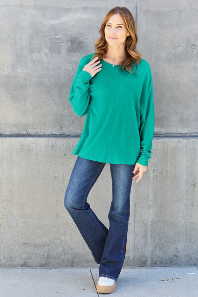 Womens Green Long Sleeve T-Shirt