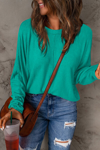 Womens Green Long Sleeve T-Shirt