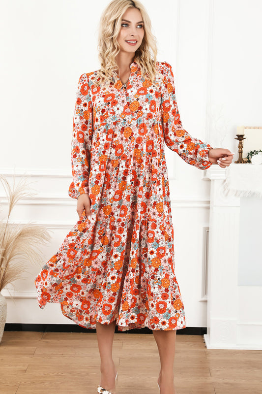 Long Sleeve Floral Dress