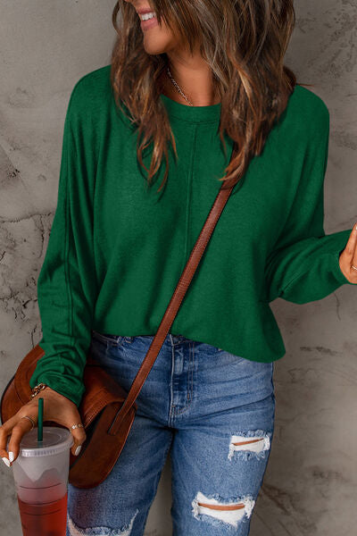 Womens Green Long Sleeve T-Shirt