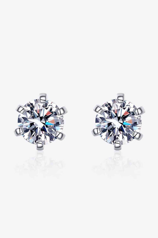1 Carat Moissanite Stud Earrings