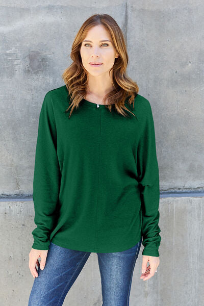 Womens Green Long Sleeve T-Shirt